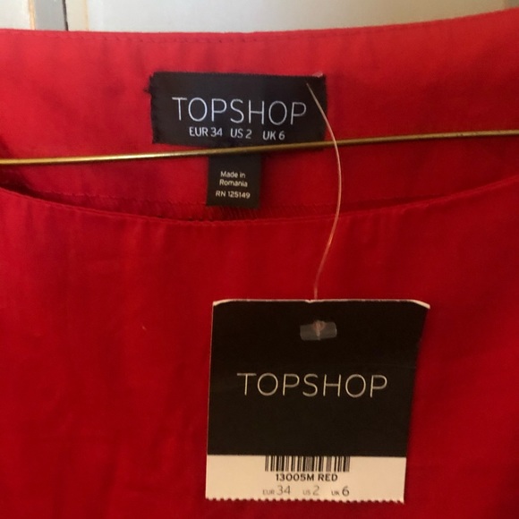 Topshop bow sleeve poplin top - Picture 3 of 4